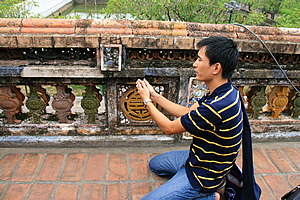 The intricate decorations in the temple