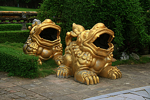 Gold plated griffins