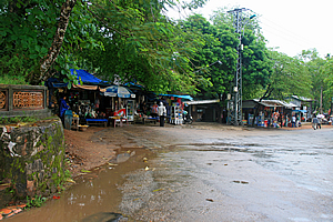 Stalls below the temple