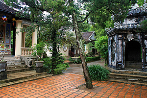 Landscaping around the temple