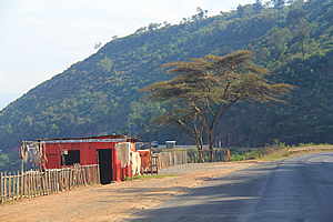 Small shop perched at the edge of the rift valley