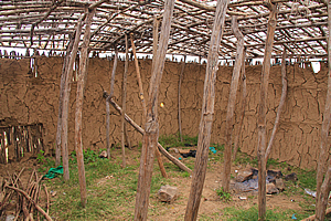 Inside an unfinished house 