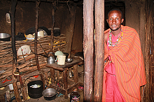 Inside the chief's hut