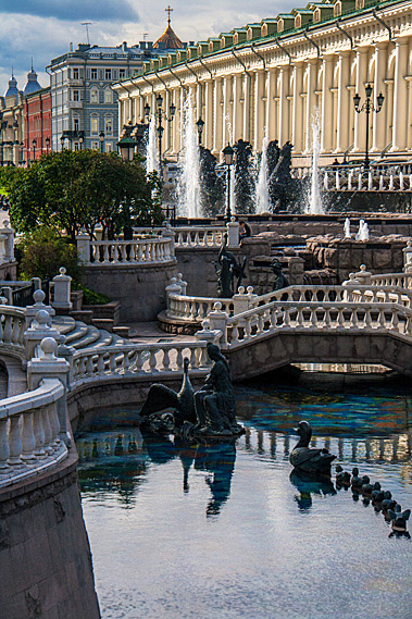 Fountains and stream
