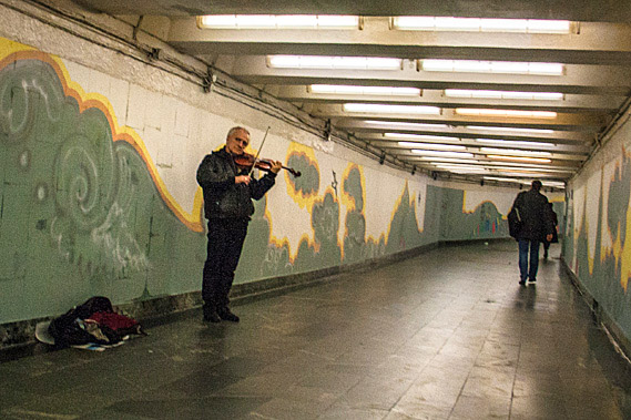 Violinist in subway