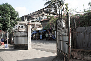 Looking out of the entrance to Tuol Sleng
