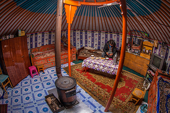 Inside the ger