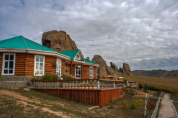 Front of the log hall