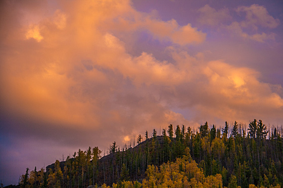 Final light in clouds