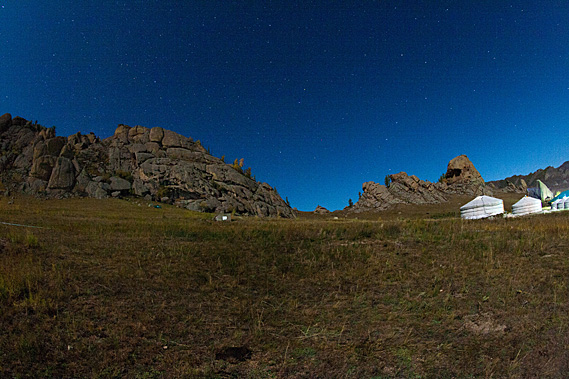 The sky begins to lighten