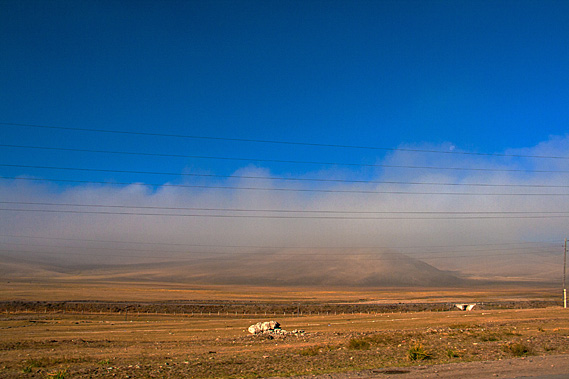 Fog clears as we approach city