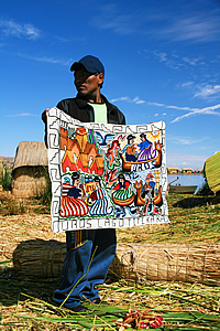 Trader selling his wares