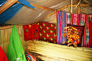 Inside a reed house