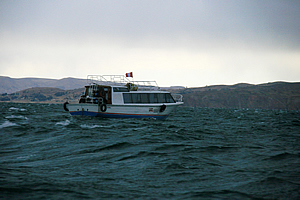 Crossing the stormy lake