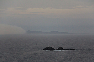 Looking north towards the fire 