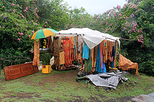 Stall in the rain