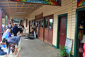 Buskers outside the local pub