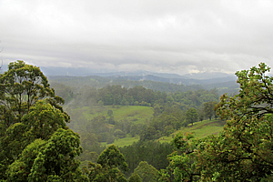 View towards coast from crater saddle