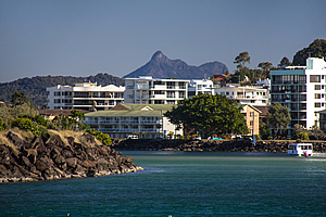 Mount Warning behind Tweed Heads