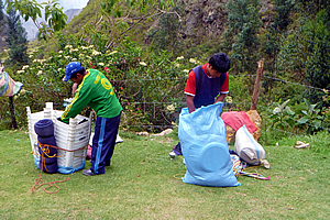 Porters packing their backpacks 