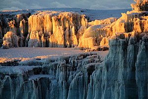 Glacier with some fresh snow on it 