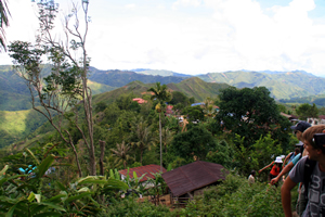 View back down the village 
