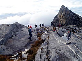 Descending from the summit