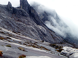 Clouds and crags at the edge of the dome