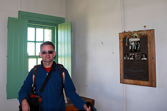 Inside Seaman's Hut next to the memorial 