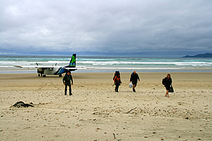Landing on the beach at Mason Bay
