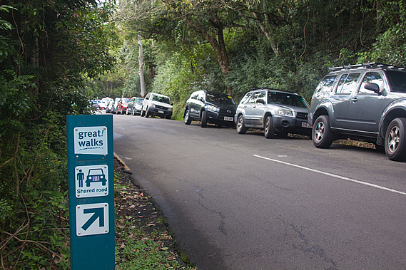 Cars parked along the road