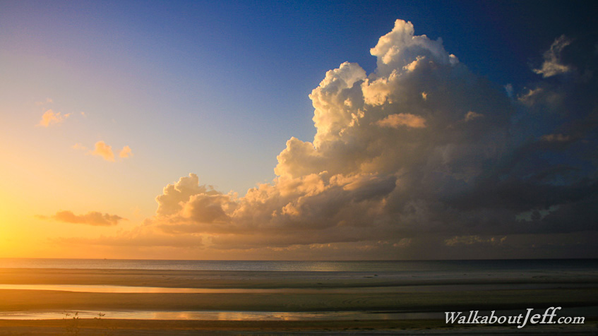 Sunset over Moreton Island