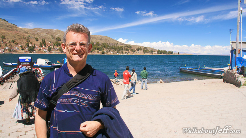 Crossing the narrows of Lake Titicaca