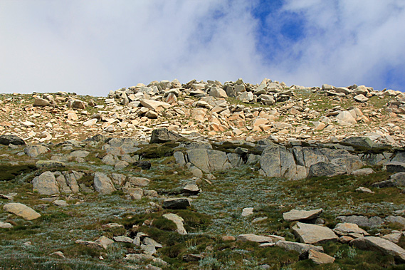 Looking up towards the summit