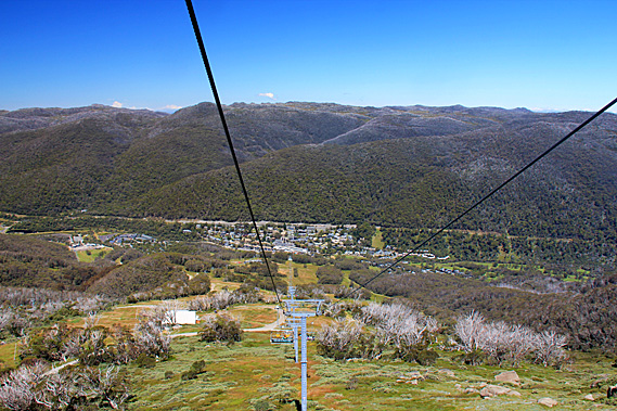 Riding down the side of the mountain