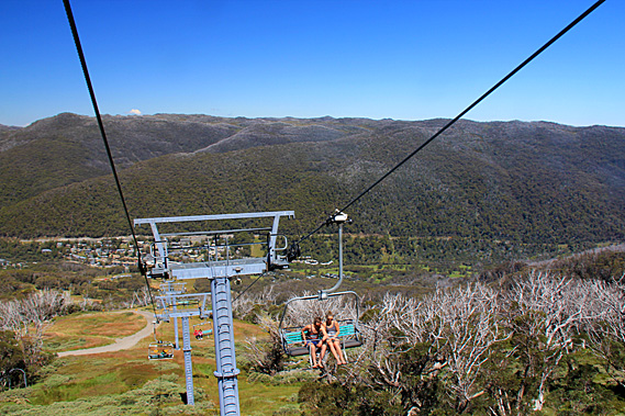 Riding down the side of the mountain