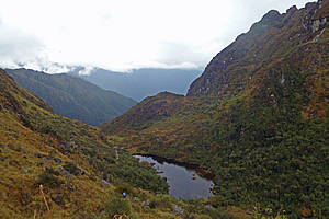 Swamp at the bottom of the hanging valley