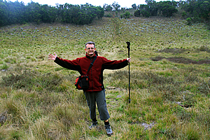 In the middle of the crater